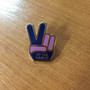 Navy and Pink 'Up The Hamlet' Peace Pin Badge
