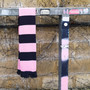 Pink and Navy Bar Scarf