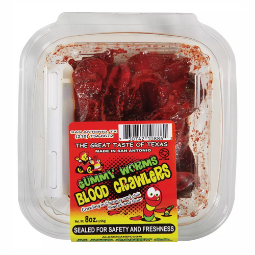 Alamo Candy Gummy Worms Blood Crawlers