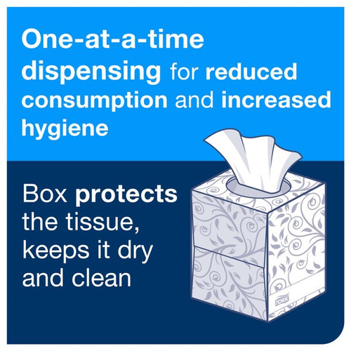 Tork Soft Facial Tissue Cube Box White 100 Sheet (Case 30)