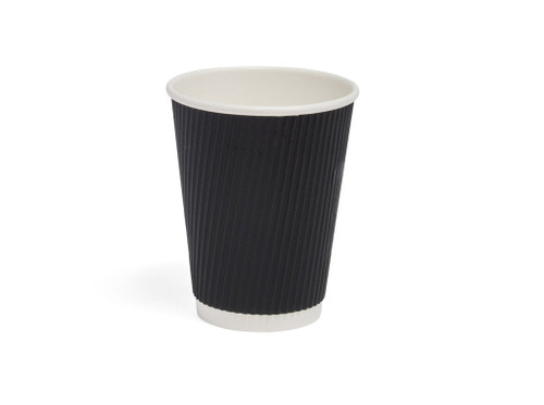 8oz Black Ripple Paper Cup - 500pk