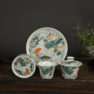 Famille Rose Dragon Pattern  Tray