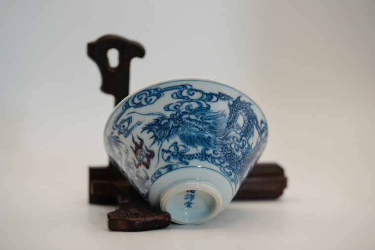 Blue and White Dragon Pearl Bowl