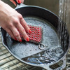 Lodge Silicone & Chainmail Scrubbing Pad for Cast Iron, Red