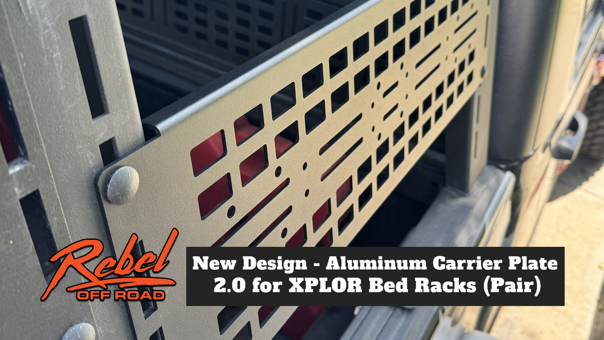 New Design - Aluminum Carrier Plate 2.0 for XPLOR Bed Racks (Pair)
