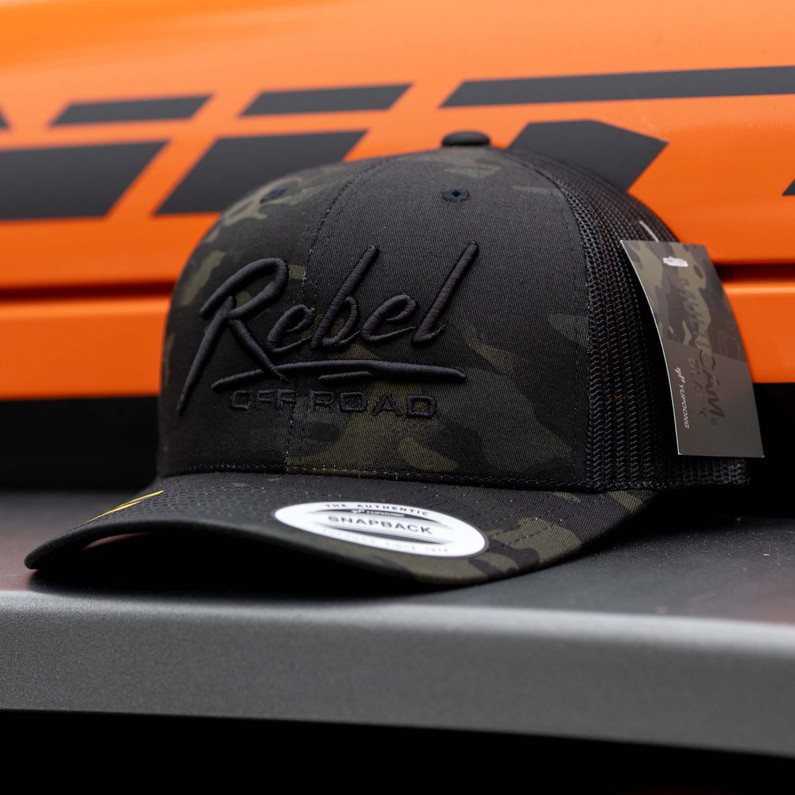 Rebel Off Road Stealth Trail Leader Black Multicam Trucker Snapback