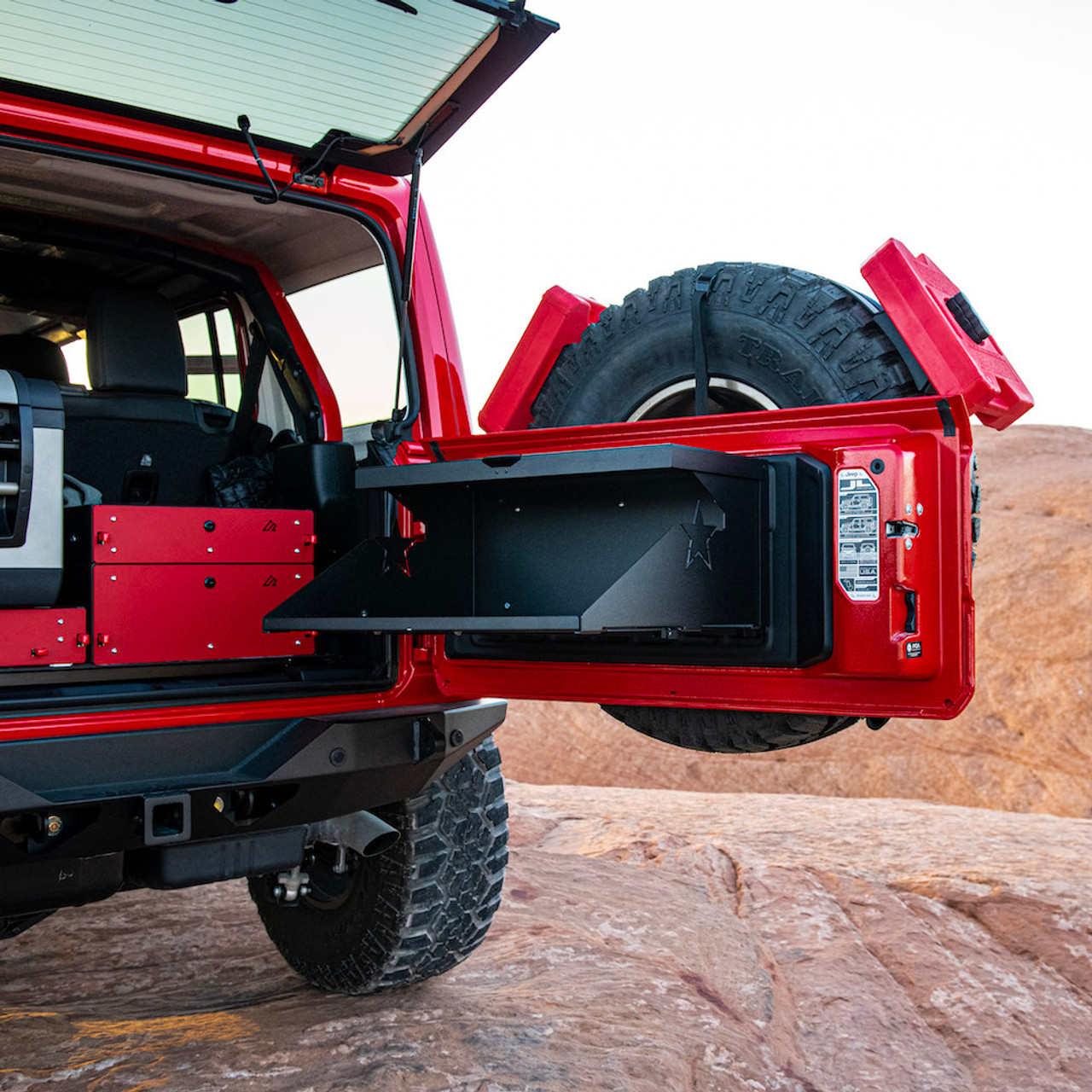 Trail Tailgate Table for Jeep Wrangler JK and JL by Rock Slide Engineering  AC-TB-200