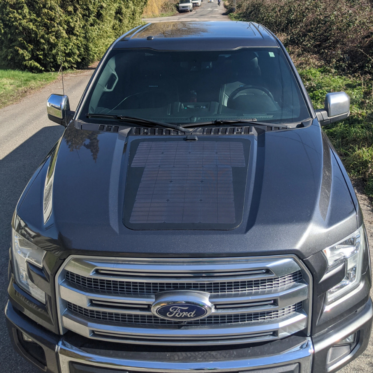 Cascadia 4x4 Ford F150- 85 Watt Hood Solar Panel VSS System