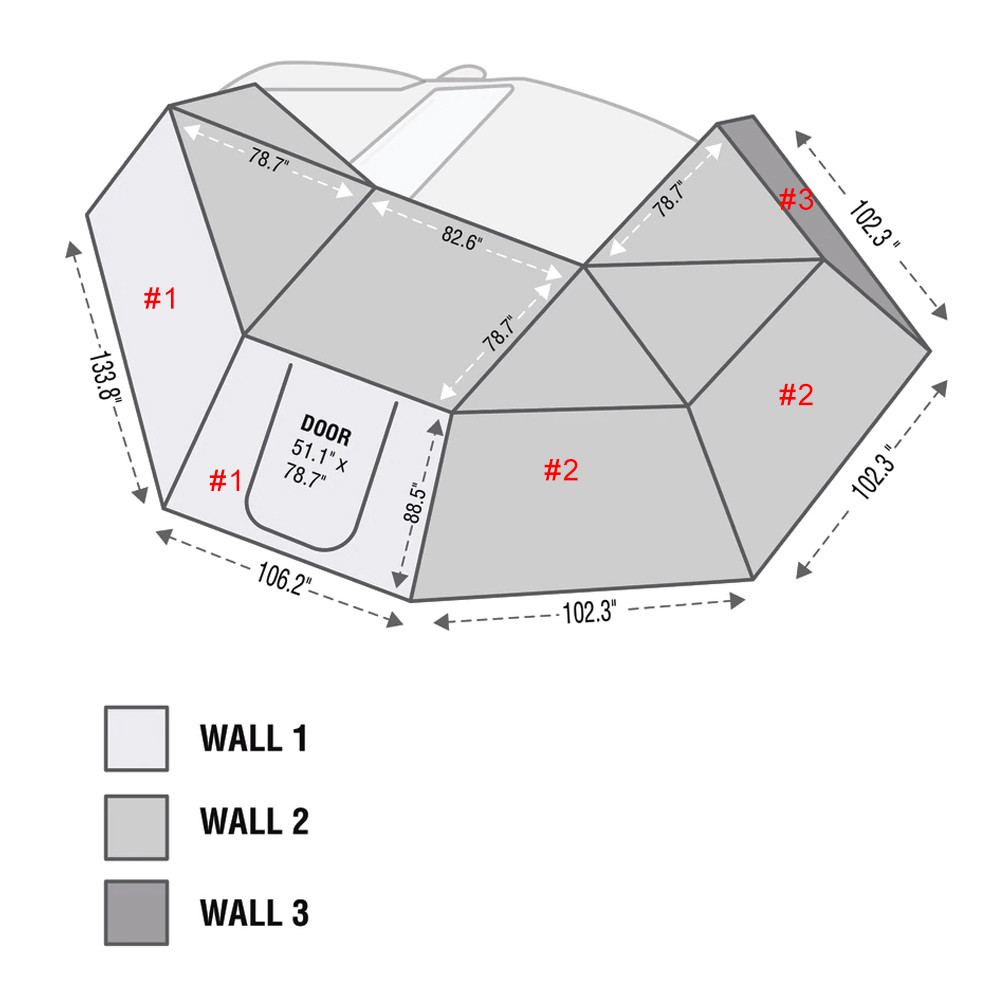 Overland Vehicle Systems Nomadic 180 Side Wall, 18159909