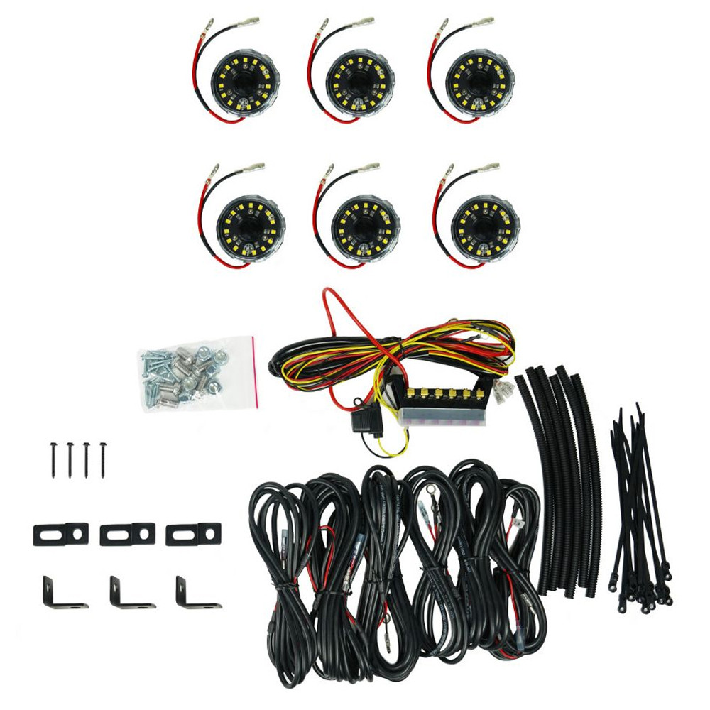 KC HiLiTES Cyclone V2 LED Rock Light 6 Light System, 5W Flood Beam