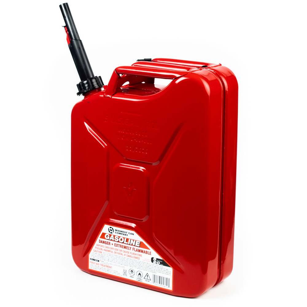 Midwest Can 5 Gal Metal Jerry Can, Red