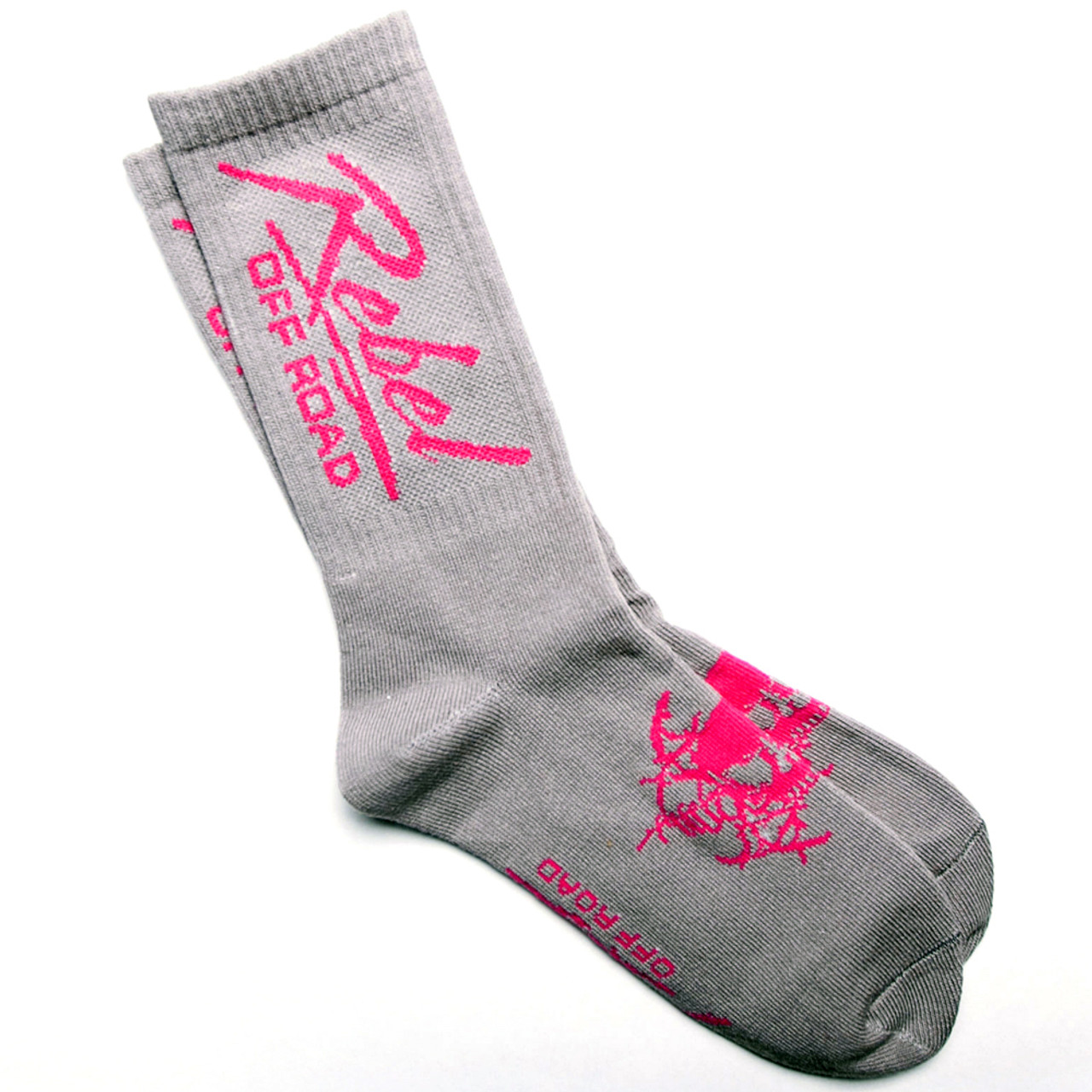 Rebel Off Road All-Terrain Women's Socks, Gray, Pink Miami Logo