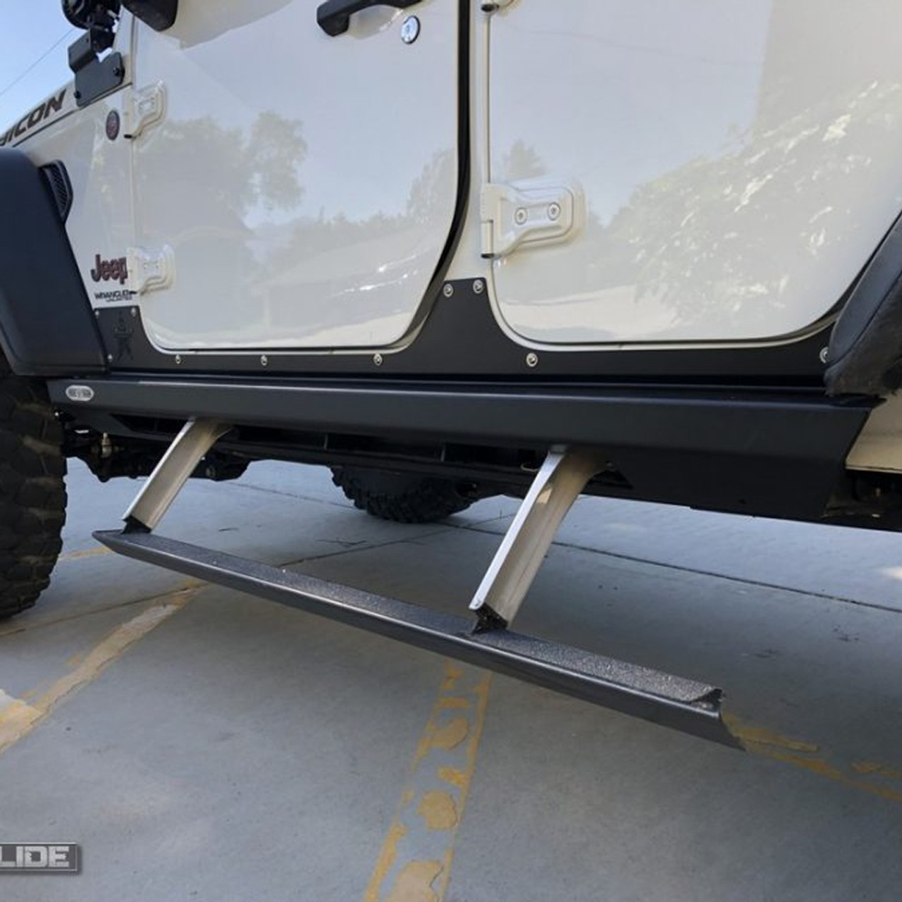 Rock-Slide Engineering Step Slider Rocker Guards, Aluminum, Jeep Wrangler  JL 4 Door