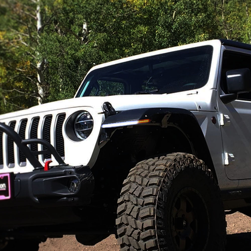 Quake LED Smoked DRL Fender Chop Kit, Jeep Wrangler JL/Gladiator JT