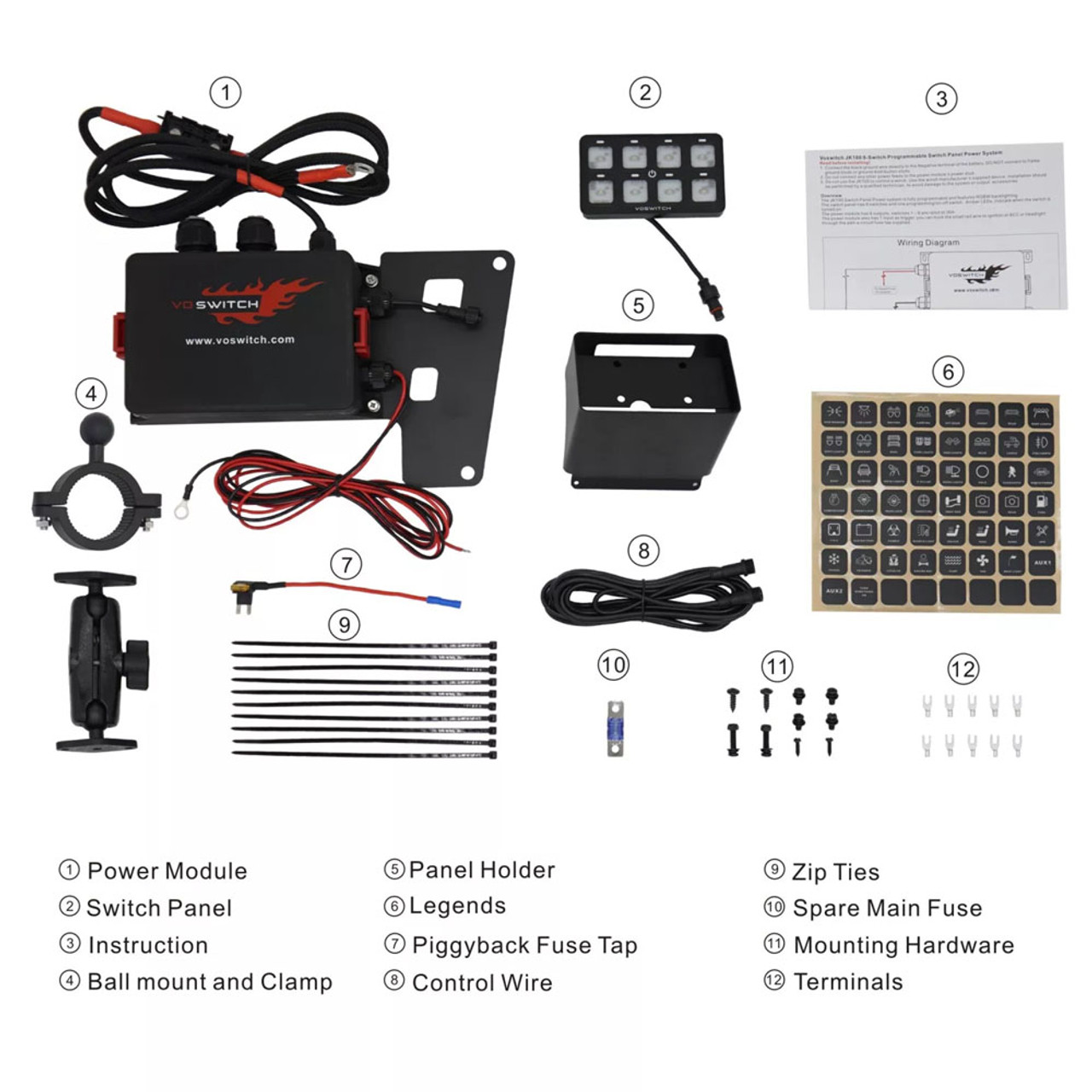 Voswitch JK100 Switch Programmable Control System, Jeep Wrangler JK/JKU