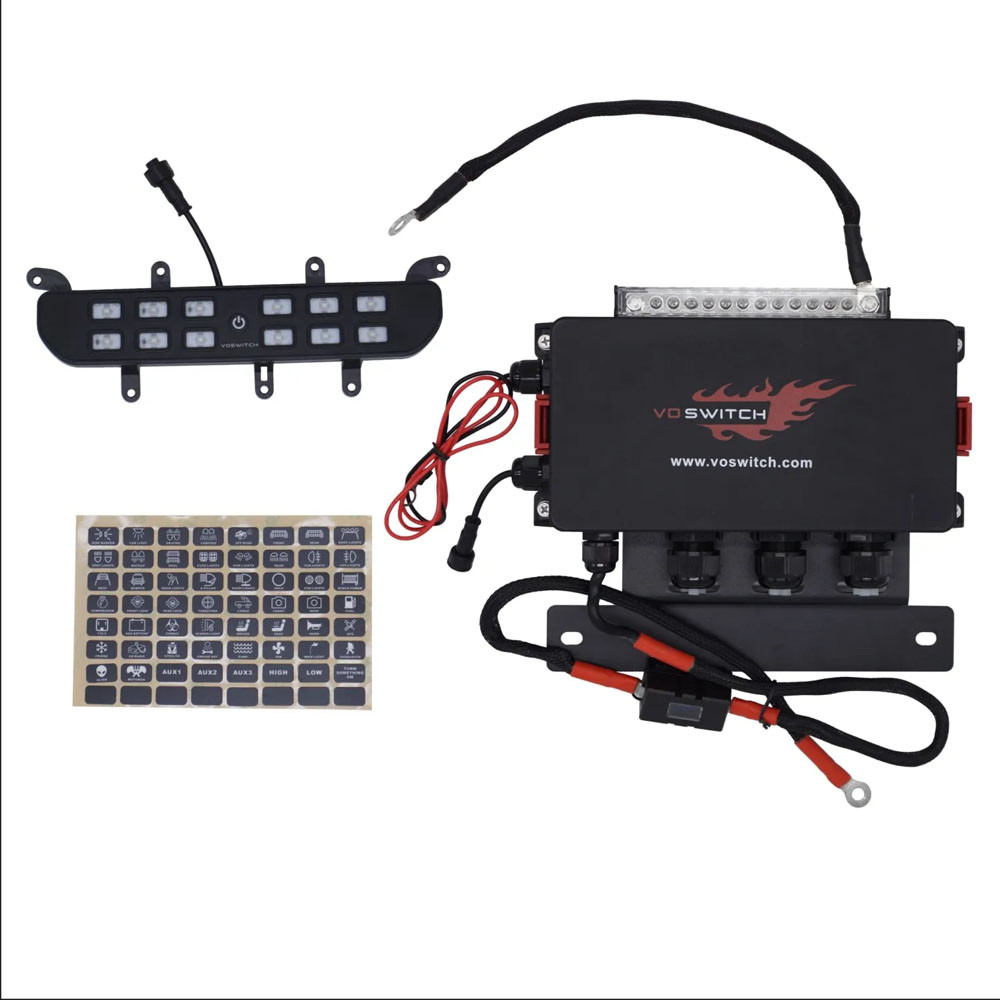 Voswitch JL120 Lower Dash 12 Switch Panel, 2018+ Jeep Wrangler JL