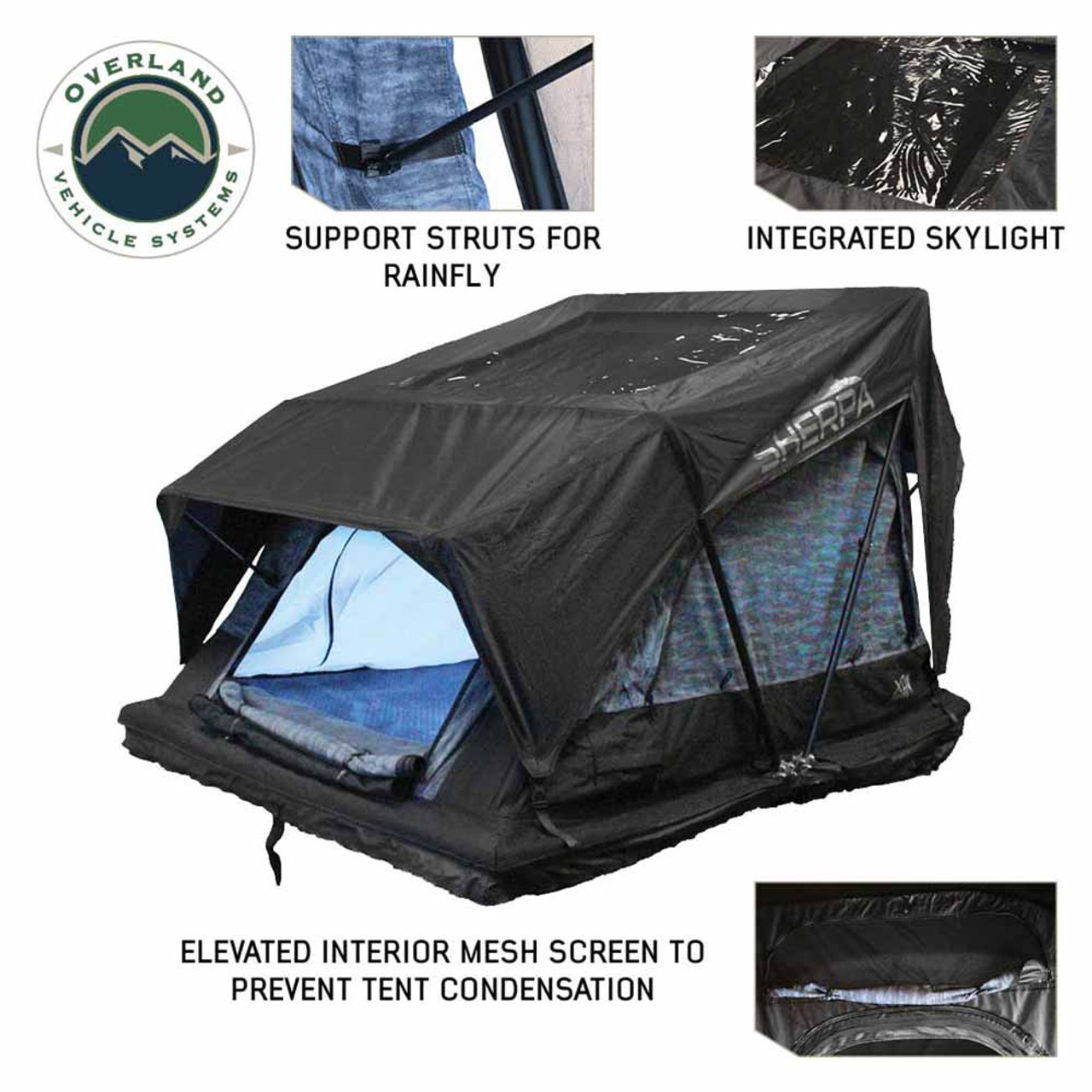 XD Sherpa Hybrid Soft Shell Roof Top Tent, Blue Body & Black
