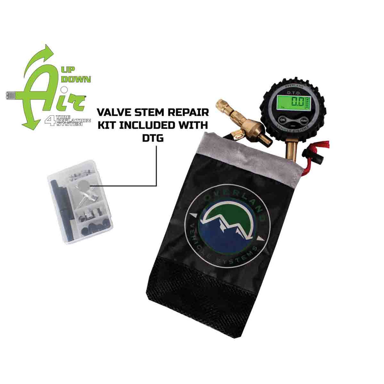 OVS Digital Tire Deflator with Valve Stem Repair Kit & Storage Bag