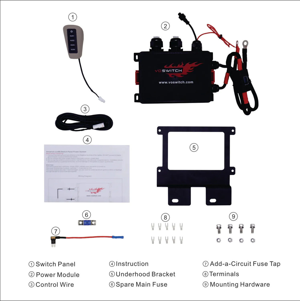 Voswitch Grab Handle Aux Switch Panel, 19+ Ram 2500-3500