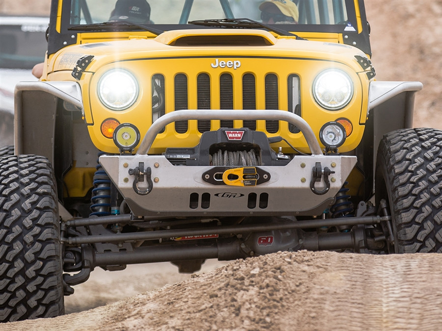 JK Low Profile Winch Guard Front Bumper - Aluminum