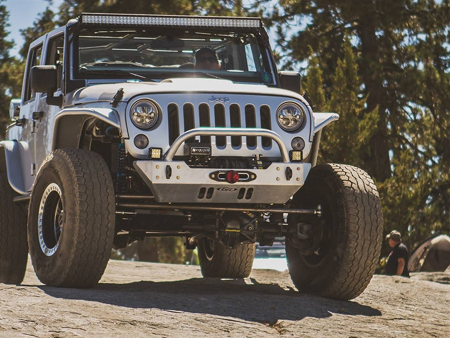 JK Low Profile Winch Guard Front Bumper - Aluminum