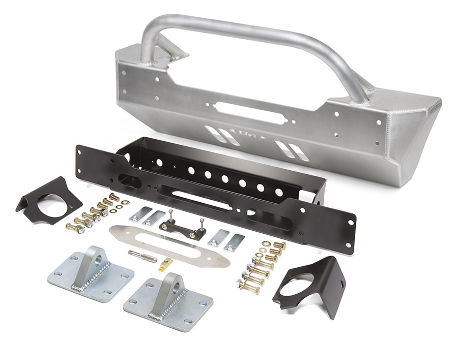 GENRIGHT OFFROAD JL/JT FRONT BUMPER W/WINCH GUARD BAR - ALUMINUM