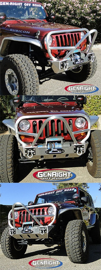 Genright Jk Front Alum Bumper With Boulder Series Stinger