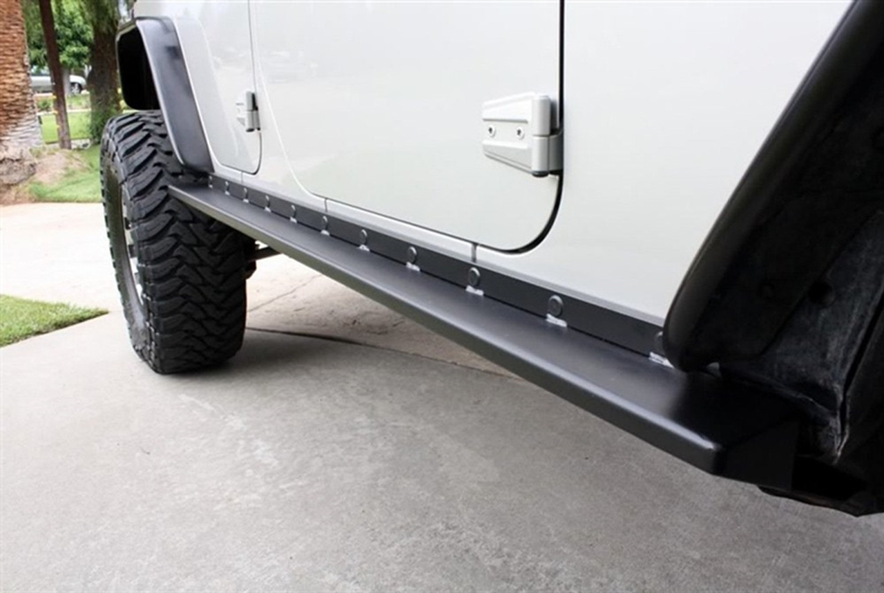 Rock Hard 4x4 Boat Side Rock Sliders w/ Smooth Plate for Jeep Wrangler JK  2DR 2007