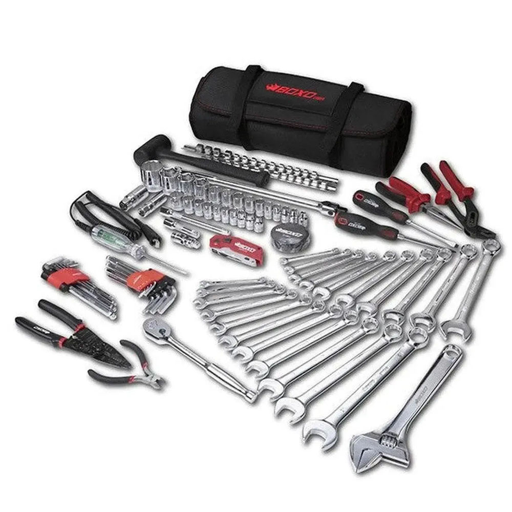 Boxo USA Combo Tool Roll | 82-Piece Metric and SAE Tool Roll and Dry Bag