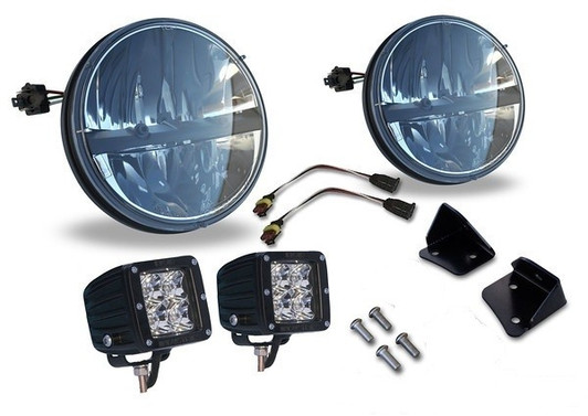 BUNDLE: Truck-Lite 7'' Round LED Headlamp, Rigid Dually LEDs, and Poison Spyder Mounts Kit BUNDLE: Truck-Lite 7'' Round LED Headlamp, Rigid Dually LEDs, and Poison Spyder Mounts Kit
