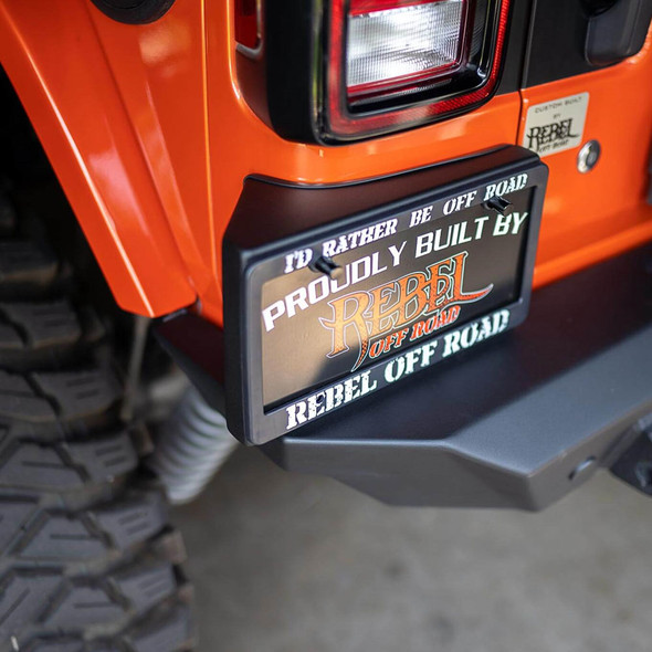 Rebel Off Road Summit Series Rear Bumper License Plate Mount | Jeep Wrangler JL & JLU