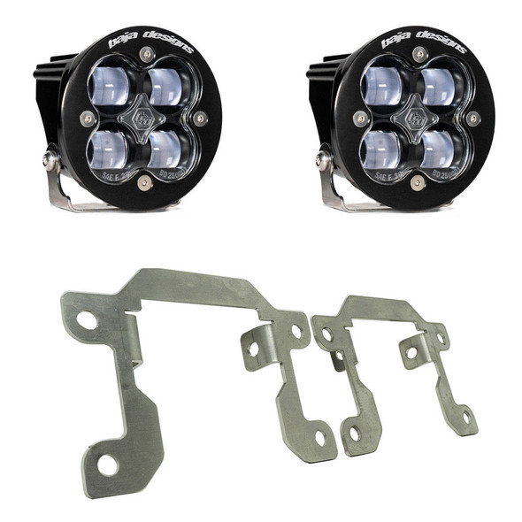 Baja Designs SAE Squadron 21+ Ford Bronco OE Plastic Bumper Fog Light Pocket Kit/19+ Ranger