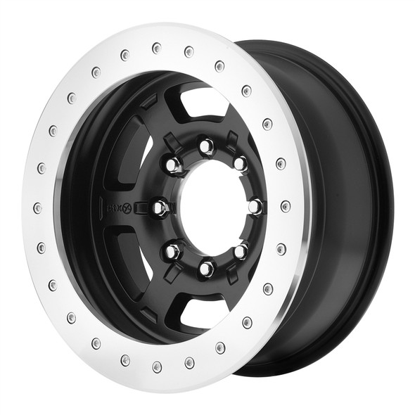 The Chamber Pro II is a rugged six-spoke true beadlock wheel cast from A356-T6 aluminum.AMERICAN RACING ATX SERIESAX757 CHAMBER PRO IICOLORBlack Teflon CoatedSIZE OFFSET 17" x 9 -24mmSize 17" x 9" with backspacing of 4.06 It features an inner bead reinforcement that substantially strengthens the wheel. Its dual valve stem setup allows the owner to monitor air pressure out on the trail while airing up or airing down. The beadlock ring is manufactured from 3/4-inch billet 6061 T-6 aluminum and the underside features a vertical ribbing that helps keep the tire from slipping under extreme conditions. The ring is attached to the wheel using Grade 8 zinc-plated 3/8 socket-head hardware that, when mounted, is flush with the ring. The Chamber Pro II is a rugged six-spoke true beadlock wheel cast from A356-T6 aluminum.AMERICAN RACING ATX SERIESAX757 CHAMBER PRO IICOLORBlack Teflon CoatedSIZE OFFSET 17" x 9 -24mmSize 17" x 9" with backspacing of 4.06 It features an inner bead reinforcement that substantially strengthens the wheel. Its dual valve stem setup allows the owner to monitor air pressure out on the trail while airing up or airing down. The beadlock ring is manufactured from 3/4-inch billet 6061 T-6 aluminum and the underside features a vertical ribbing that helps keep the tire from slipping under extreme conditions. The ring is attached to the wheel using Grade 8 zinc-plated 3/8 socket-head hardware that, when mounted, is flush with the ring.