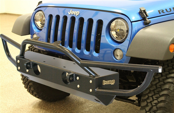 Rock Hard 4x4 Grille Width Front Bumper w/ Tube Extensions for Jeep Wrangler JK 2/4DR 2007 - 2018