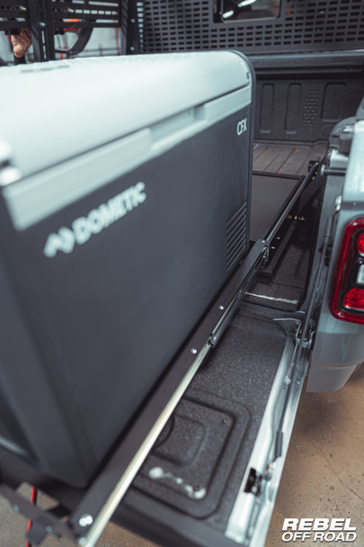 Dometic CFX3 55IM Fridge, Slide and FREE Rebel Fridge Slide Mount for Jeep Gladiator