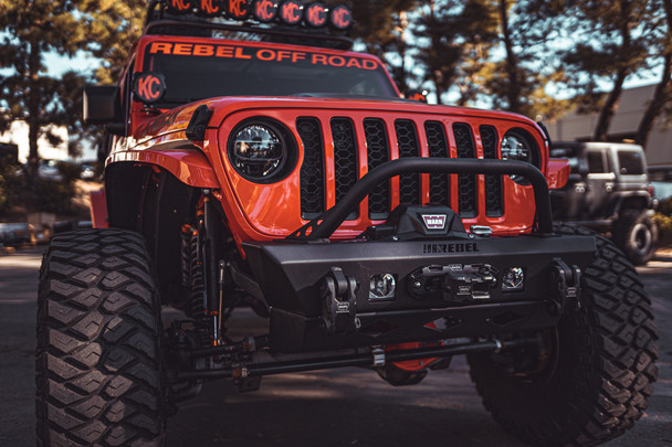 Jeep JK/JL/Gladiator JT Front Bumper & Hoop - Summit Series by Rebel Off Road Jeep JK/JL/Gladiator JT Front Bumper & Hoop - Summit Series by Rebel Off Road