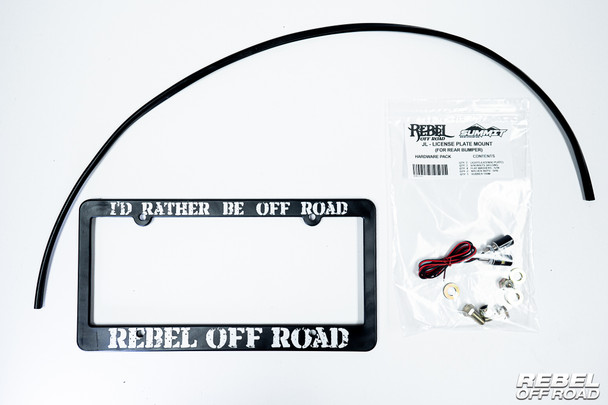 Rebel Off Road Summit Series Rear Bumper License Plate Mount | Jeep Wrangler JL & JLU