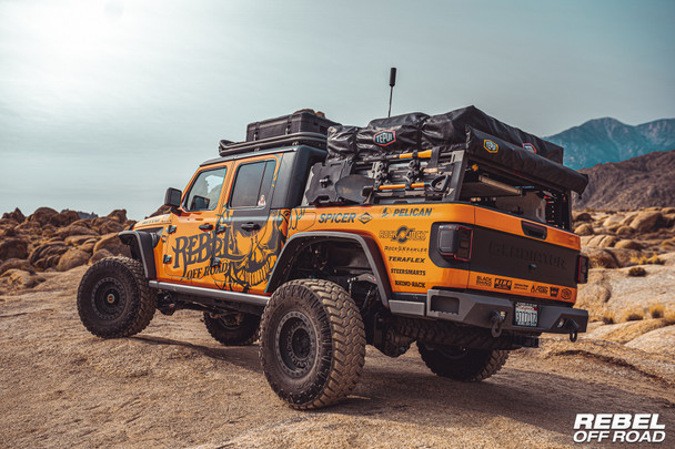 Jeep Gladiator JT Rear Bumper & Bedside Slider Steps | Rebel Off Road