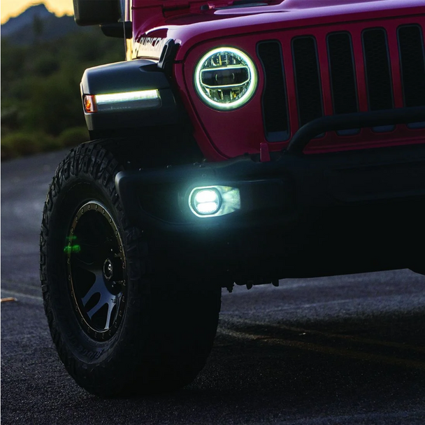 Rigid Industries 37108 SAE Round Fog Light & Mount Kit for 18-21 Jeep Wrangler JL & Gladiator JT Sport & Sport S