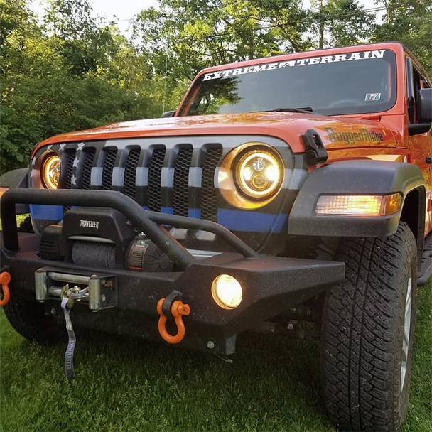 Quake LED Jeep Wrangler JL/Gladiator 9 Inch Headlights w/ White DRL Halo/Amber Turn Signal