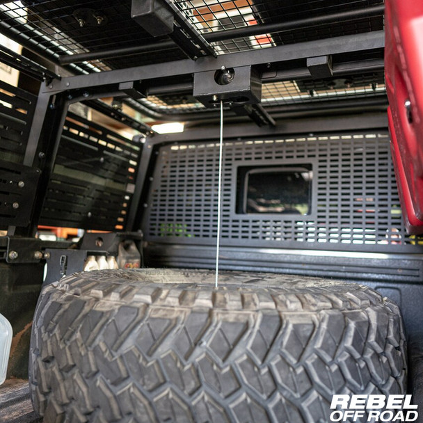 Rebel Off Road XPLOR Bed Rack Tire Mount, Jeep Gladiator