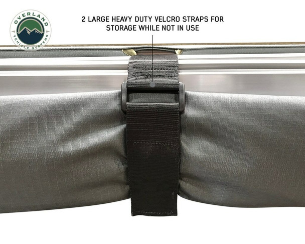 Overland Vehicle Systems 6.5' x 8' Awning- Gray, Black Cover 18049909