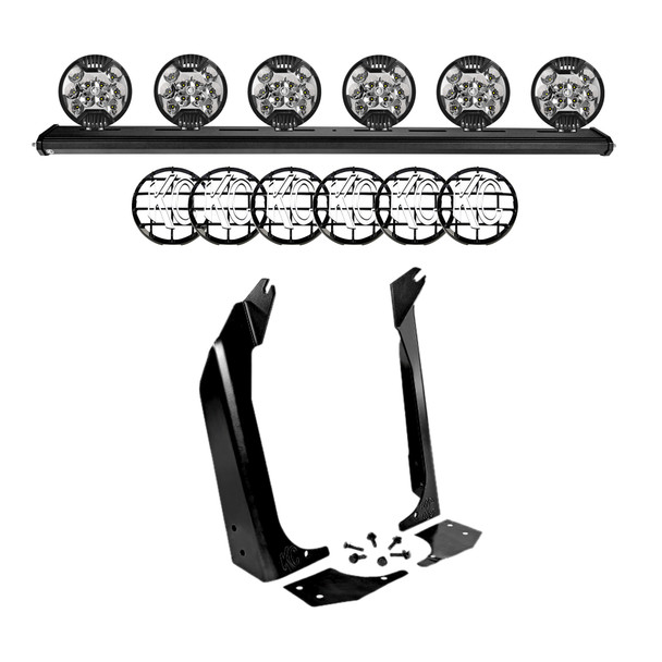 KC HiLiTES50" KC Xross Bar - Overhead - SlimLite LED - 6-Light System - 300W Spot Beam - for 97-06 Jeep TJ