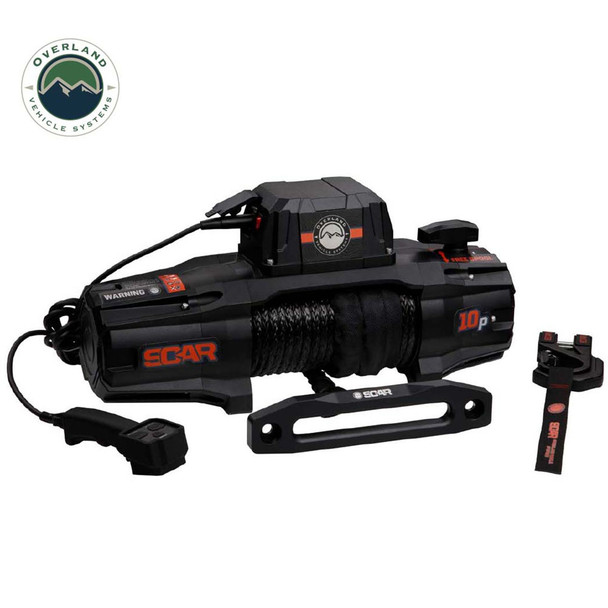 SCAR 10,000Lb Winch, Synthetic Rope, Wireless Remote