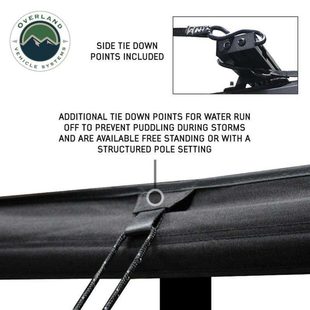 XD Nomadic 270 Degree Awning W/Lights & Black Out - Black Body, Grey Trim & Black Travel Cover | Overland Vehicle Systems