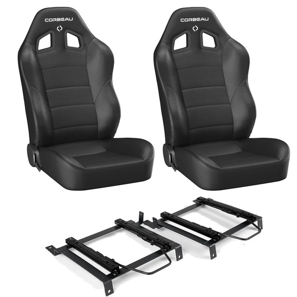 Corbeau Baja XRS Reclining Suspension Seat & Bracket Bundle, Jeep Gladiator JT & Wrangler JL