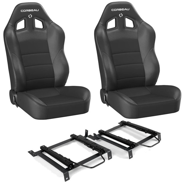 Corbeau Baja XRS Reclining Suspension Seat & Bracket Bundle, Jeep Gladiator JT & Wrangler JL