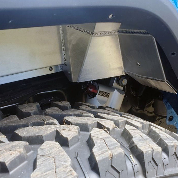 Rebel Off Road Aluminum Gladiator Rear Inner Fender Liners, Factory Swaybar