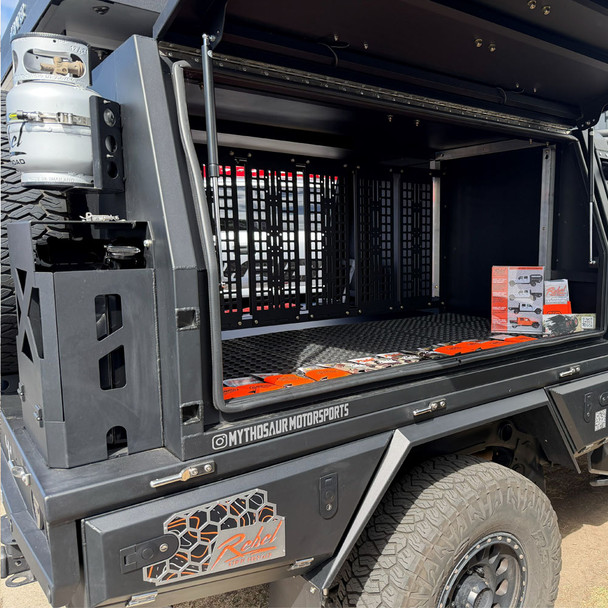 Full-Size Truck Canopy System for Flatbed Tray by Rebel Off Road Full-Size Truck Canopy System for Flatbed Tray by Rebel Off Road