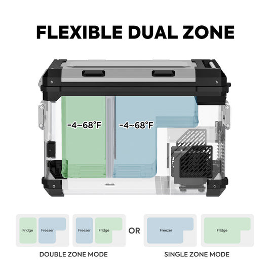 ICECO APL55 58QT Stainless Dual Zone 12V Fridge / Freezer